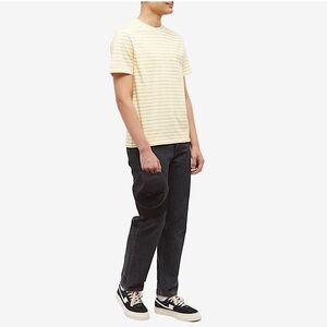 A.P.C. Rue Madame Paris Crewneck T Shirt TeeSize Small Yellow Stripe
